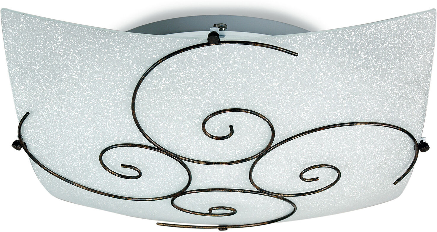 lampadario plafoniera ricciolo ceiling lamp colore bianco 60w mis 40 x 40 cm