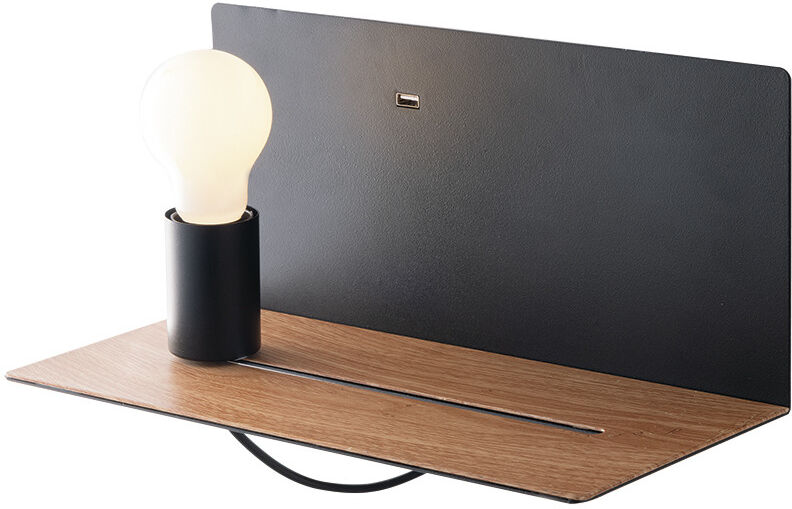 lampadario applique flash eclettico usb colore nero 40w mis 33 x 15 x 18 cm