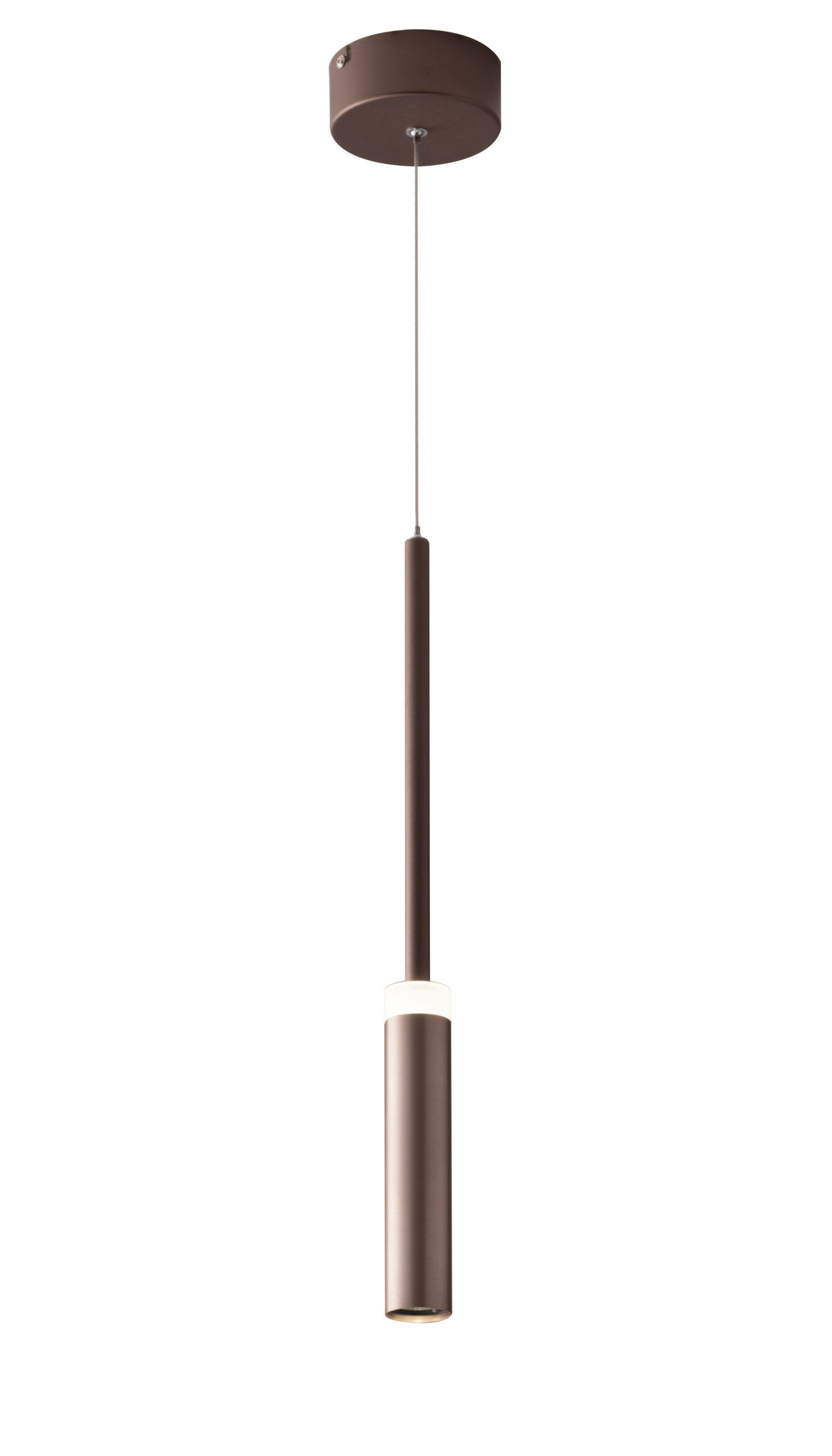 Lampadario Sospensione Led Candle Eclettico Colore Bronzo 7W Mis 11,5 x 120 cm