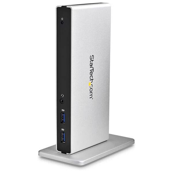 startech.com startech docking station universale per laptop usb 3.0 a doppia uscita dvi gigabit ethernet con adattatori hdmi / vga