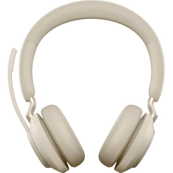 gn audio jabra evolve2 65 cuffie on microfono ms wireless e base di ricarica beige