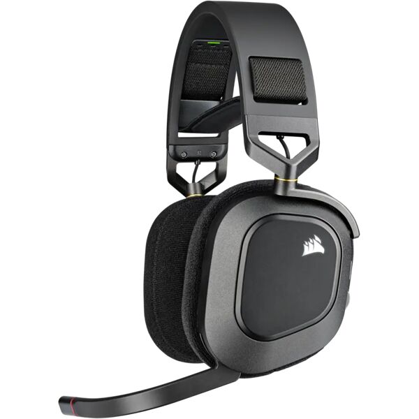 corsair hs80 rgb cuffia gaming wireless con microfono omnidirezionale pc ps4 xbox one audio dolby atmos bassa latenza colore carbonio