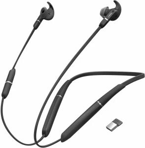 gn audio jabra evolve 65e ms & link 370 auricolare per telefono cellulare stereofonico passanuca nero