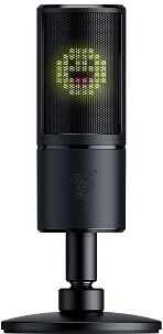 razer seiren emote microfono a condensatore usb per lo streaming con ammortizzatore di shock integrato super modello di registrazione e chroma led matrix nero