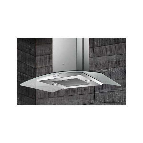 elica cappa a isola arredamento moderno 90cm inox e vetro reef island ix / a / 90 prf0048780a