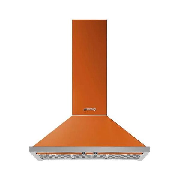 smeg cappa a parete kpf9or aspirante 90 cm colore arancione