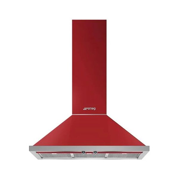 smeg cappa a parete kpf9rd aspirante 90 cm colore rosso