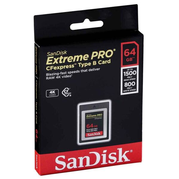 sandisk extreme pro memory card 64gb 4k nero