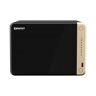 Qnap ts-664 nas chassis desktop celeron n5095 2.9ghz ram 16gb-6 bay hdd/ssd 2.5/3.5/m.2-lan 100/1000/2500 mbps colore nero/gold