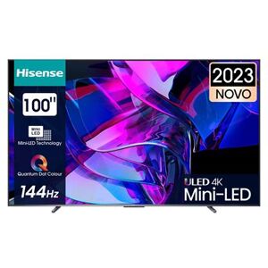 Hisense TV Mini LED Ultra HD 4K 100 100U7KQ Smart TV VIDAA 2023 Nero