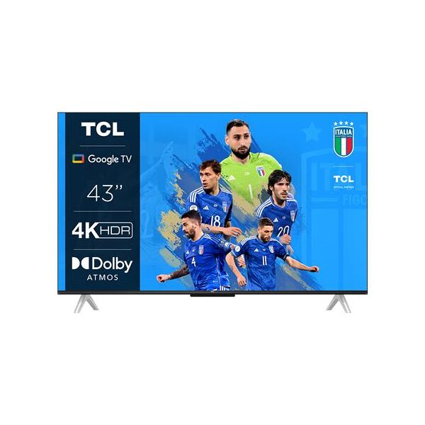 tcl tv led ultra hd 4k 43 43p638 smart tv google tv 2022 nero