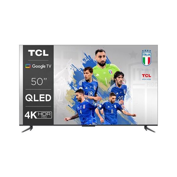 tcl tv qled ultra hd 4k 50 50c649 smart tv google tv 2023 titanio