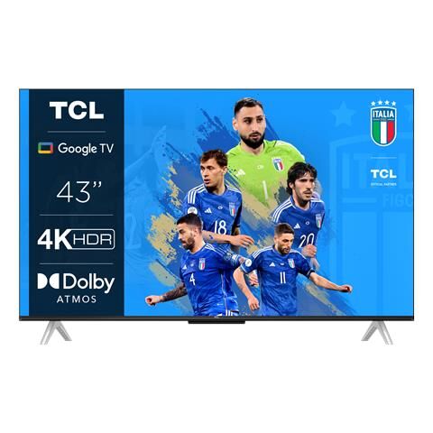 tcl tv led ultra hd 4k 43 43p638 smart tv google tv 2022 nero