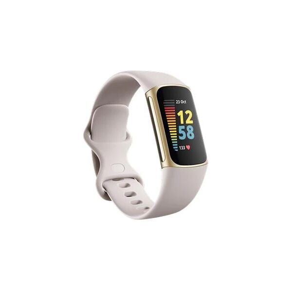 fitbit activity tracker charge 5 impermeabile 5 atm display amoled bluetooth gps cardiofrequenzimentro oro chiaro