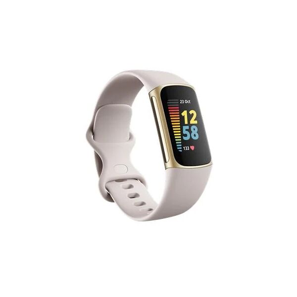 fitbit activity tracker charge 5 impermeabile 5 atm display amoled bluetooth gps cardiofrequenzimentro oro chiaro