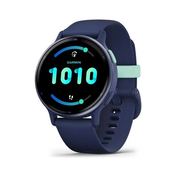 garmin sportwatch vívoactive 5 impermeabile 5 atm display amoled a colori gps bluetooth ant+ wi-fi cinturino in silicone colore navy