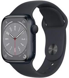 Apple Watch Series 8 41mm Impermeabile 5ATM GPS 32GB WiFi / Bluetooth con Cassa in Alluminio e Cinturino Sport Mezzanotte