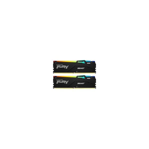 kingston fury beast rgb kit memoria ram 2x16gb 32gb totali 6.000 mhz tecnologia ddr5 tipologia dimm cl36 expo black