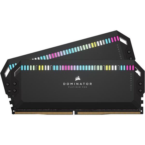 corsair dominator platinum rgb kit memoria ram 2x16gb 32gb totali ddr5 6.000mhz tenologia ddr5 tipologia dimm 288-pin cas 36 black