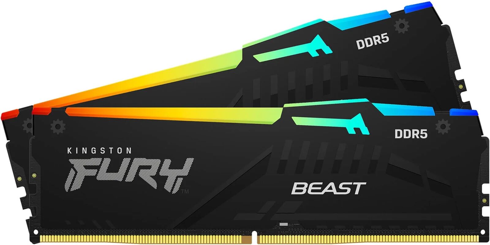 Kingston fury beast rgb kit memoria ram 2x16gb 32gb totali 6.000hz tipologia ddr5 tecnologia dimm black