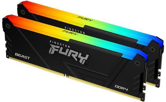 Kingston fury beast rgb kit memoria ram 2x16gb tot 32gb 2.666mhz tipologia dimm tecnologia ddr4 cas 16