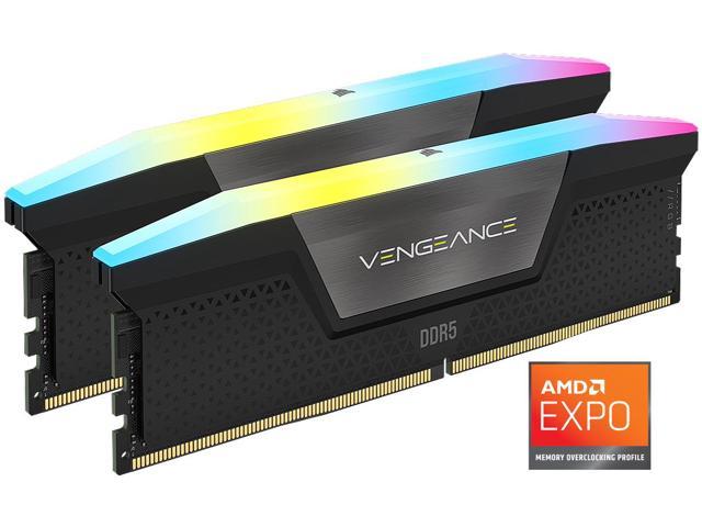 Corsair vengeance rgb ddr5 32gb 2x16gb 6000mhz c36 illuminazione rgb dinamica a dieci zone grigio