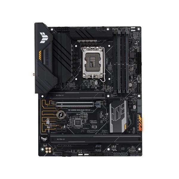 asus tuf gaming b660-plus wifi d4 scheda madre atx, intel b660, lga1700, ddr4, pci 5.0, lan intel 2.5gb, wifi 6, realtek 7.1 surround, 3xm.2, 4xsata 6gb/s, usb 3.2 gen 2x2, armoury crate, nero