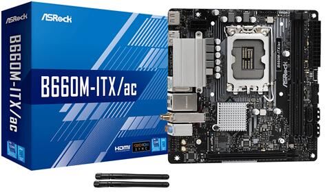 asrock b660m-itx/ac intel b660 lga 1700 mini itx