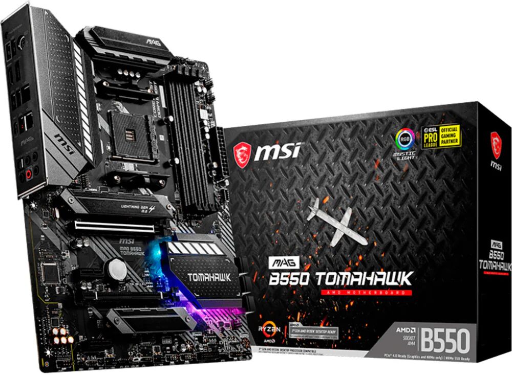 MSI mag b550 tomahawk scheda madre presa am4 atx amd b550 dual m.2, lan, 128 gb, ?nero