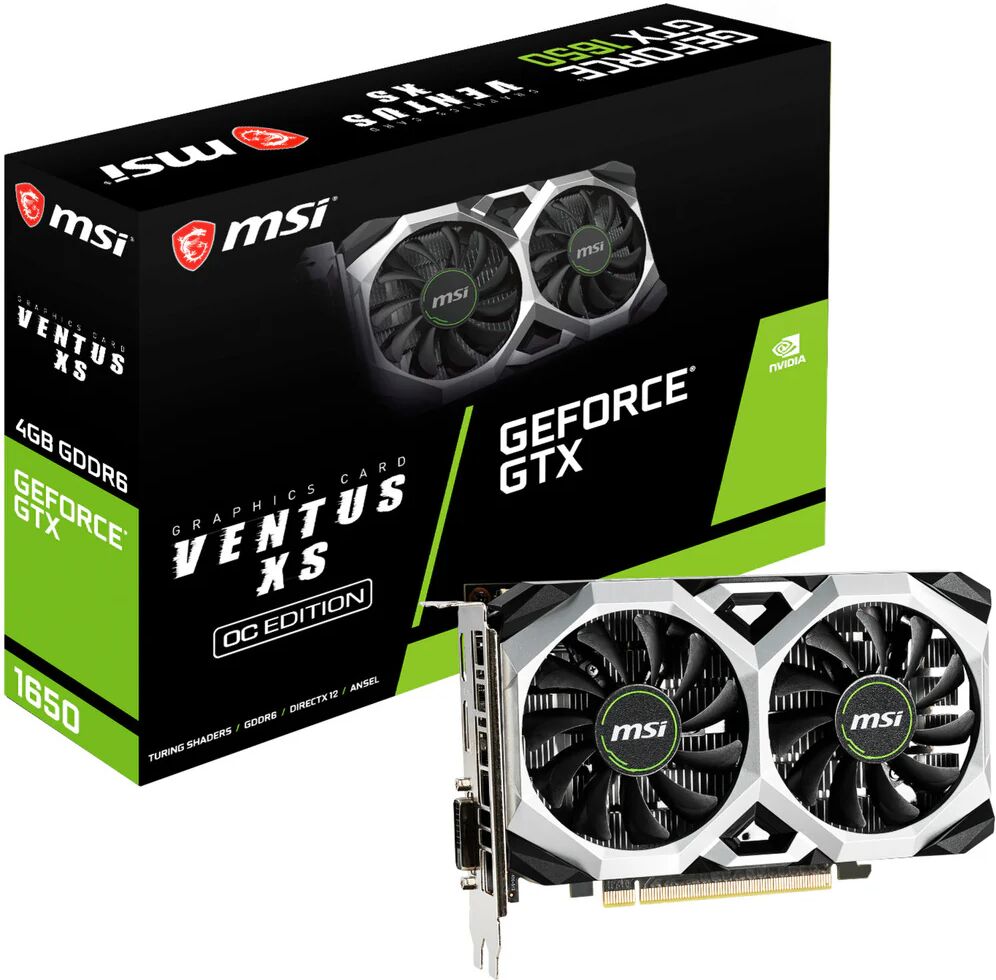 MSI gtx 1650 d6 ventus xs oc nvidia geforce gtx 1650 4 gb gddr6 pci express x16 3.0