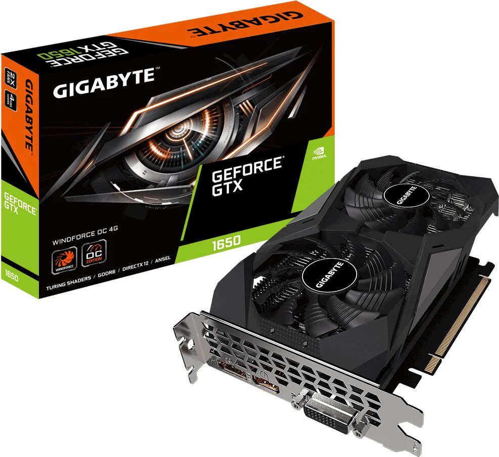 Gigabyte gv-n1656wf2oc-4gd 2.0 scheda grafica nvidia geforce gtx 1650 d6 windforce oc 4gb gddr6 interfaccia pci express x16 3.0 raffreddamento attivo