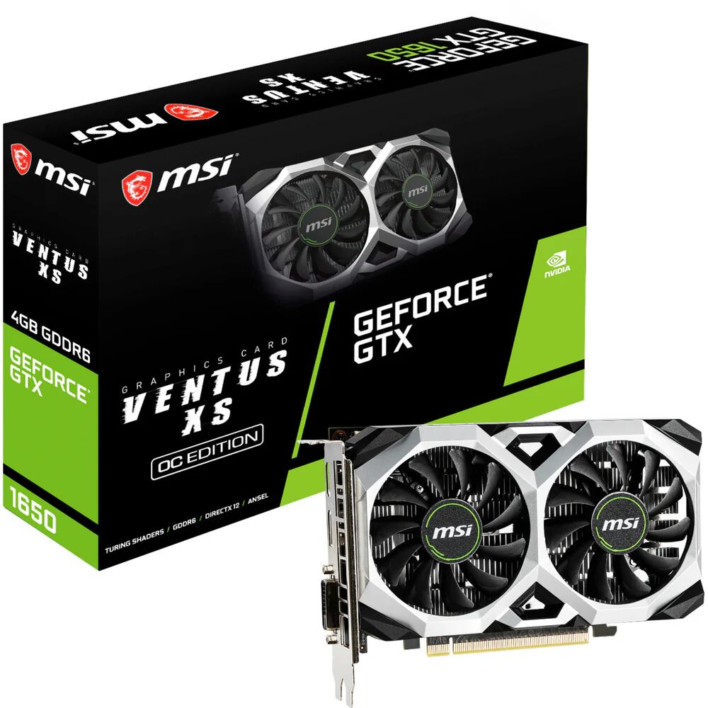 MSI gtx 1650 d6 ventus xs oc nvidia geforce gtx 1650 4 gb gddr6 pci express x16 3.0