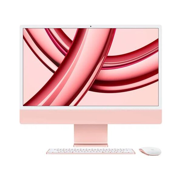 apple imac (2023) display retina 23.5 45k chip m3 cpu 8-core gpu 8-core ram 8gb ssd 256 colore rosa