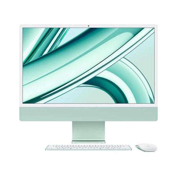 apple imac (2023) display retina 23.5 45k chip m3 cpu 8-core gpu 8-core ram 8gb ssd 256 colore verde