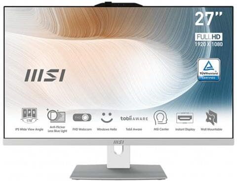 MSI All-In-One Moderno AM272P 12M Monitor 27 Full HD Intel Core i5-1240P Octa Core 3.3 GHz Ram 8GB SSD 512 GB 4xUSB 3.2 Windows 11 Pro