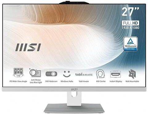 MSI All-In-One Modern AM272P 12M-459IT Monitor 27 Full HD Intel Core i5-1235U 1.3 GHz Ram 8 GB SSD 512GB 4x USB 3.1 Windows 11 Pro