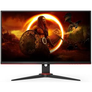 AOC 24g2sae/bk 23.8 w-led full hd 16:9 1ms 165hz contrasto 3000:1 freesync premium low blue light vga hdmi displayport altoparlanti incorporati nero rosso