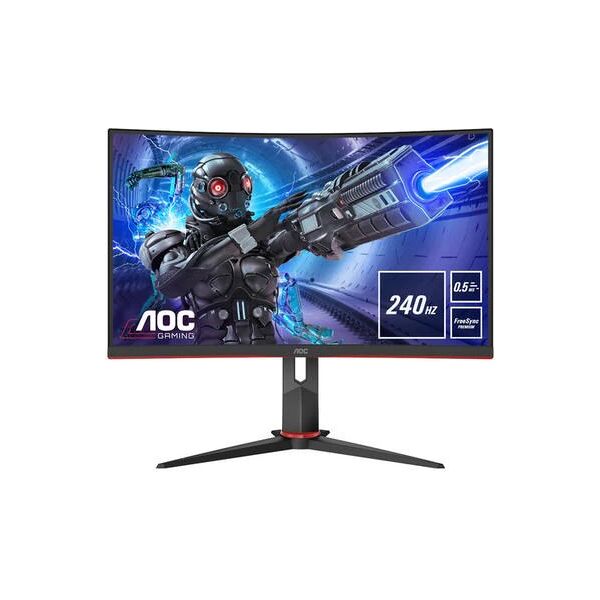 aoc c27g2ze/bk 27 led full hd curvo 0.5ms 240 hz freesync premium hdmi displayport nero rosso