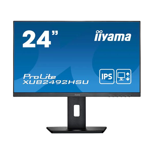 iiyama prolite xub2492hsu-b5 23.8 led full hd ips 16:9 4 ms 1000:1 75hz flicker-free low blue light altoparlanti hub usb 1x vga 1x hdmi 1x displayport