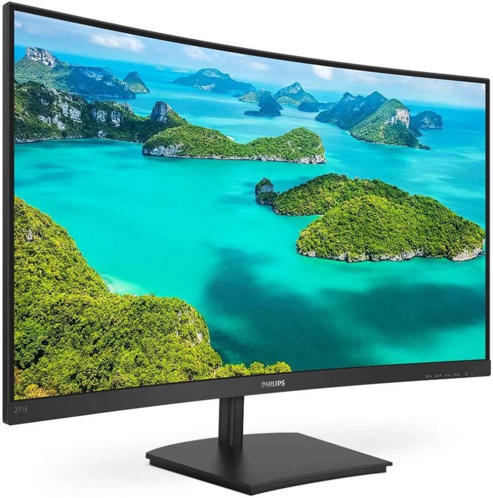 philips monitor curvo gaming 271e1sca , adaptive sync 75 hz, va led 27``, 1920 x 1080 fhd, 4 ms, hdmi, vga, casse integrate, flicker free, low blue light, vesa, nero