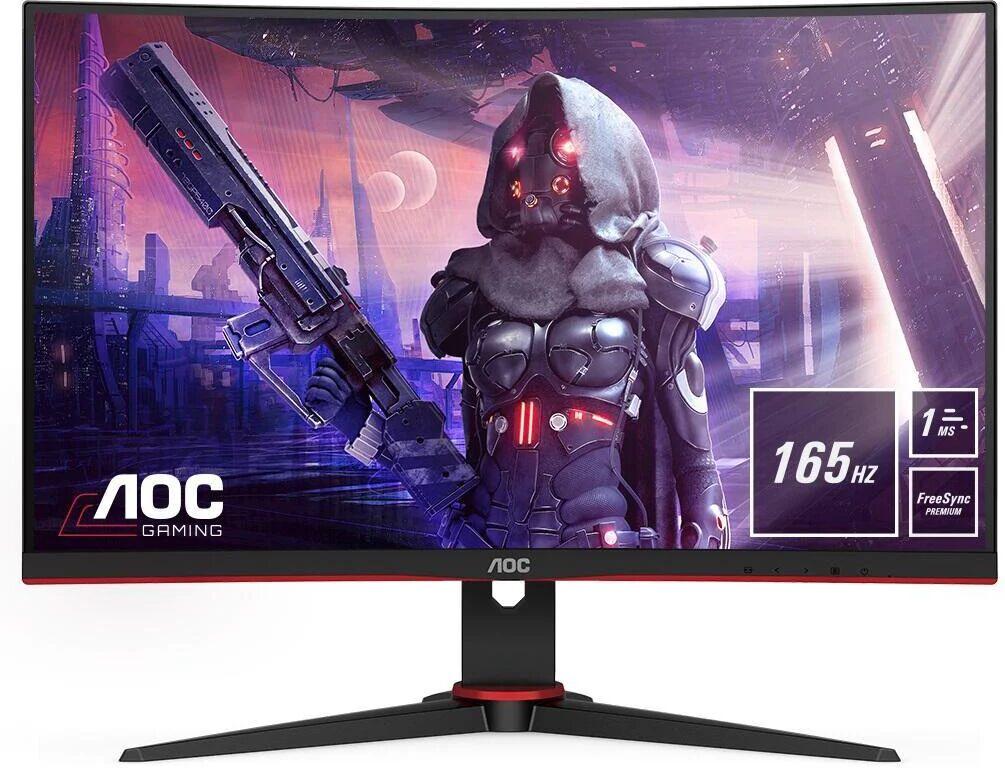 AOC monitor 23.6 led va curvo gaming c24g2ae / bk 1920x1080 fullhd tempo di risposta 1 ms frequenza di aggiornamento 165 (hz)