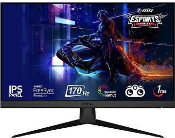 MSI g2422 monitor gaming ips 24 fhd (1920x1080) 170 hz 1ms amd freesync dp 1.2a hdmi 1.4b cec night vision anti-flickr less blue light