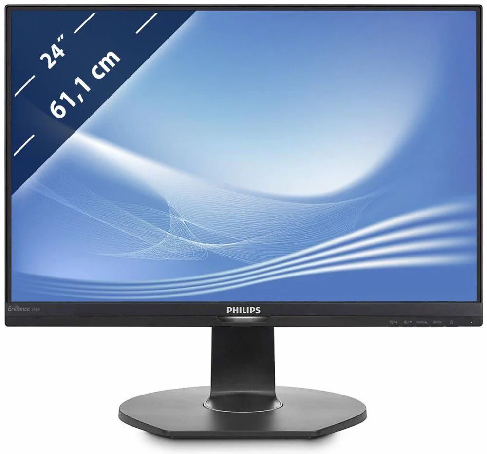 Philips 240b7qpteb 24.1 led ips formato 16:10 contrasto 1.000:1 1xvga 1xhdmi 1xdisplay port 4xusb colore nero garanzia italia