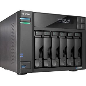 Asus tor lockerstor 6 nas chassis desktop celeron n5105 2ghz ram 8gb-6 bay hdd/ssd 2.5/3.5/m.2 lan 100/1000/2500 mbps black