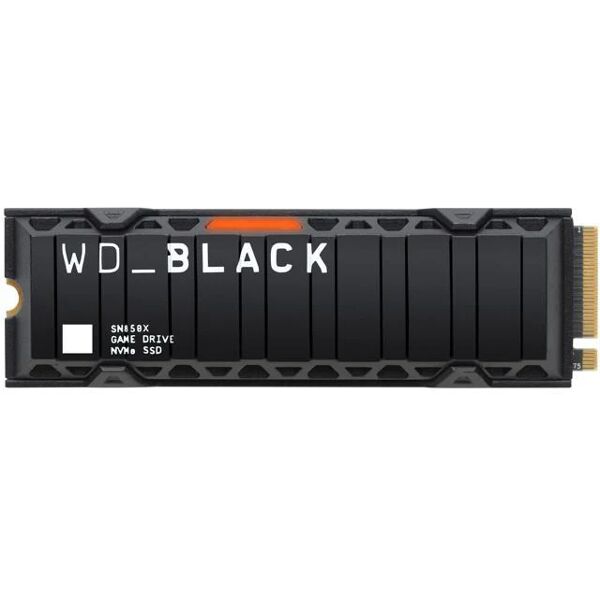 western digital black sn850x ssd 1.000gb m.2 2280 nvme pcie gen4 con dissipatore termico con velocitÀ di fino a 7.300 mb/s black