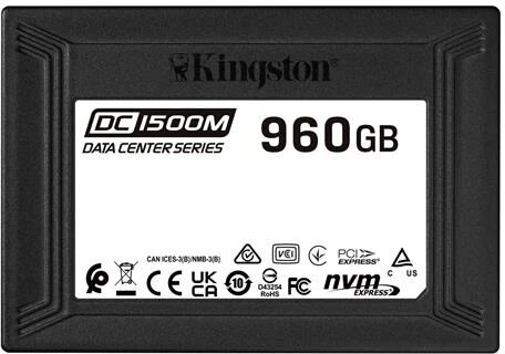 Kingston dc1500m ssd 960 gb 2.5 pci express 3.0 3d tlc nvme black