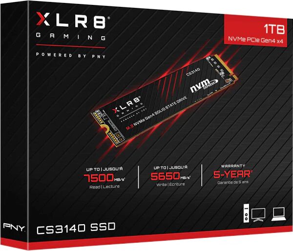 PNY xlr8 cs3140 gaming ssd 1.000gb m.2 nvme pci express 4.0 3d nand