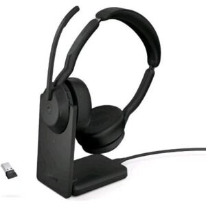 Jabra evolve2 55 auricolare con cavo e senza cavo a padiglione ufficio bluetooth base di ricarica nero