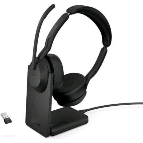 jabra evolve2 55 auricolare con cavo e senza cavo a padiglione ufficio bluetooth base di ricarica nero