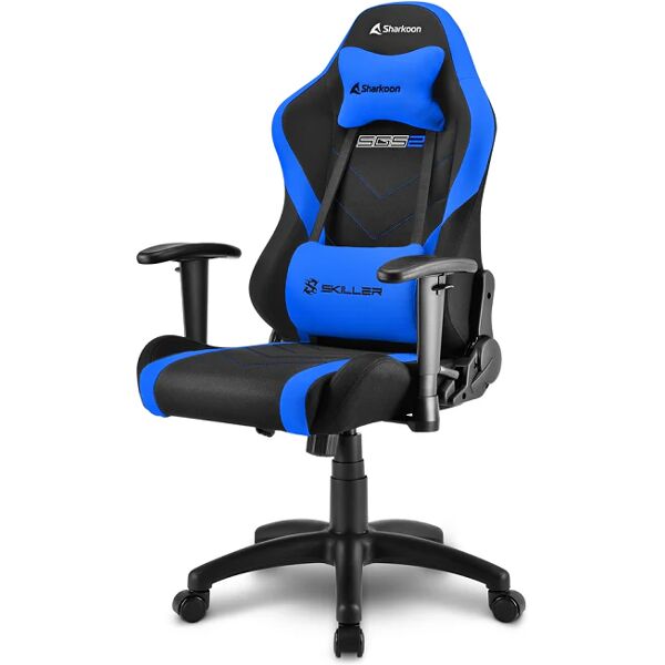 sharkoon skiller sgs2 jr sedia gaming per bambini universale seduta imbottita colore nero blu